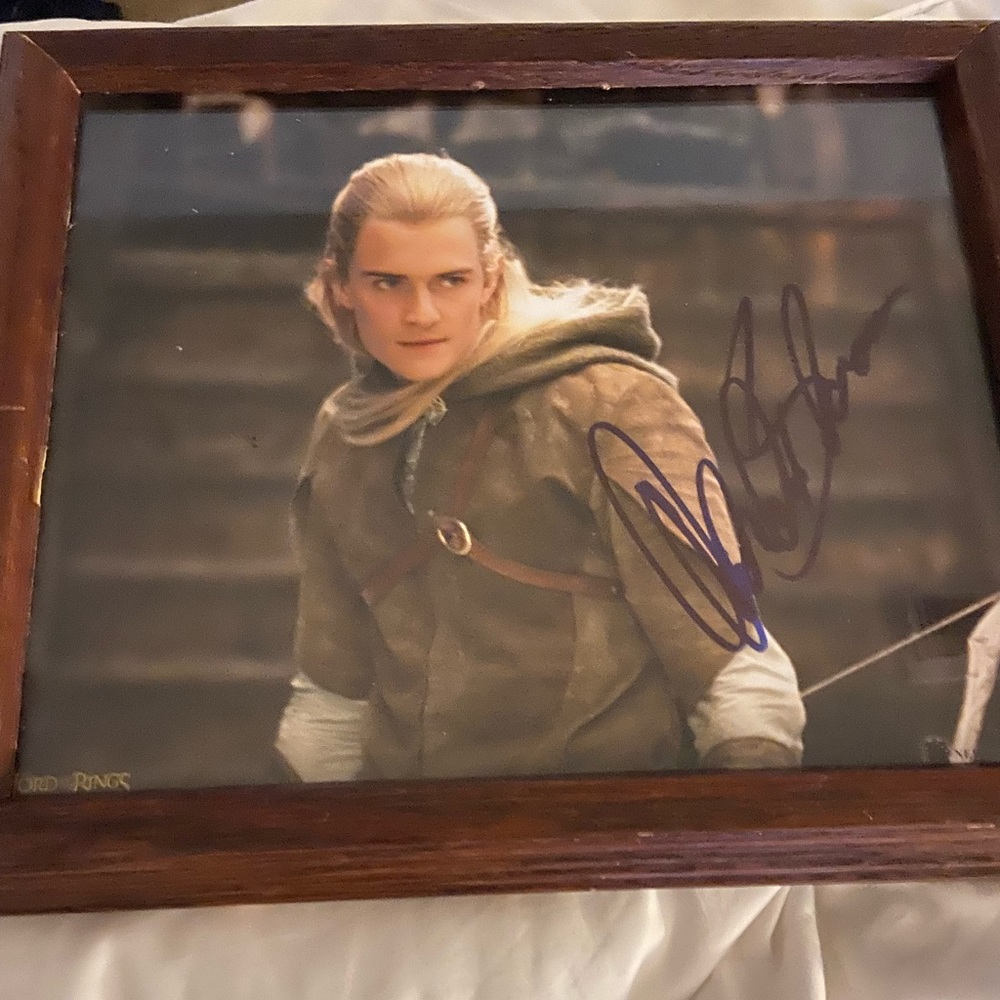 ORLANDO BLOOM/ LEGOLAS GREEN-LEAF AUTOGRAPH FRAMED 8x10 2001 Rare!